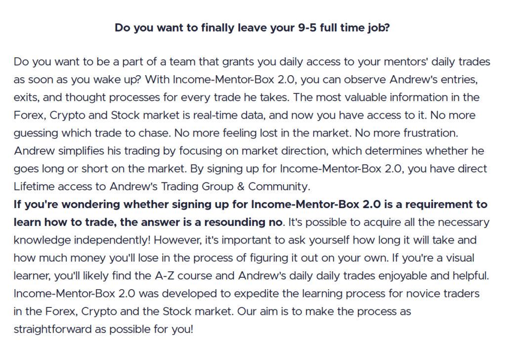 Income Mentor Box